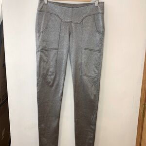NWT Ema Savahl Couture Luxurious Silver Skinny Moto Style Pants